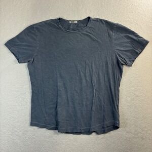 Buck Mason Slub Curved Hem Tee Shirt Men M Blue Cotton Short Sleeve Minimalist